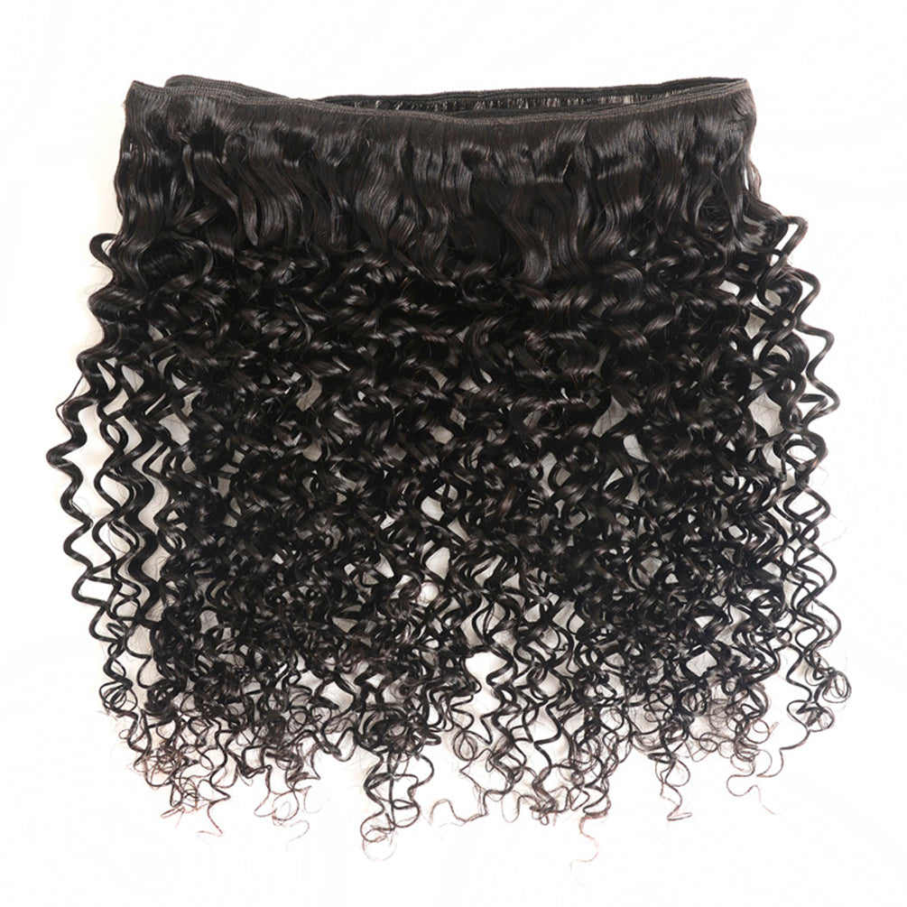 Jerry Curly 3 Bundles with 4X4 Lace Closure 10A Virgin Human hair Can Make Into Wig for you