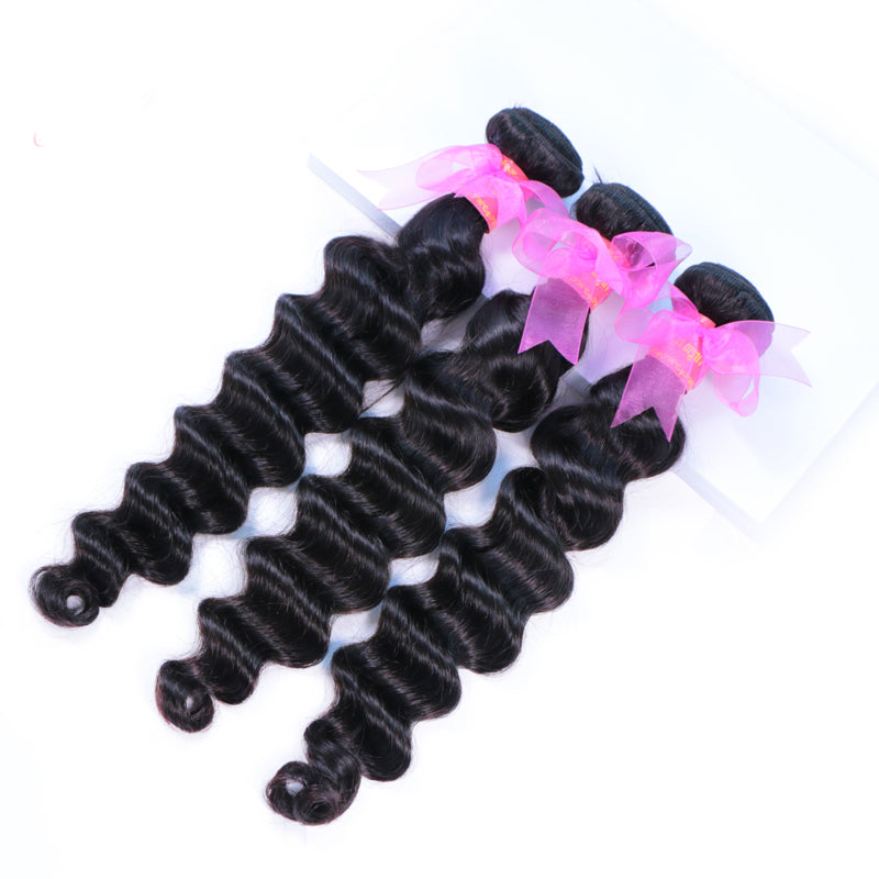 Loose Deep Wave Virgin Hair Bundles Deal 10A Virgin Human Hair Bundles