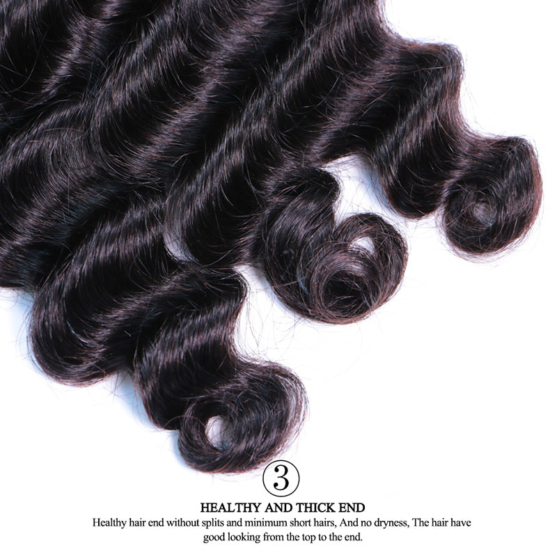 Loose Deep Wave Virgin Hair Bundles Deal 10A Virgin Human Hair Bundles