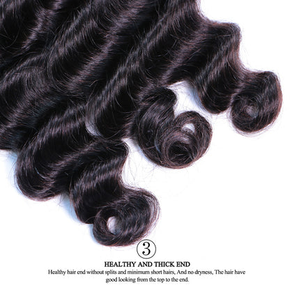 Loose Deep Wave Virgin Hair Bundles Deal 10A Virgin Human Hair Bundles