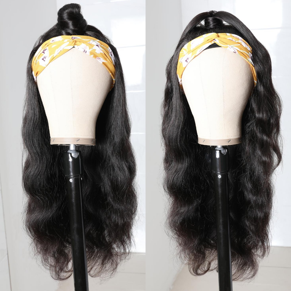 Petalwigs Body Wave Headband Wig Glueless Human Hair Wig