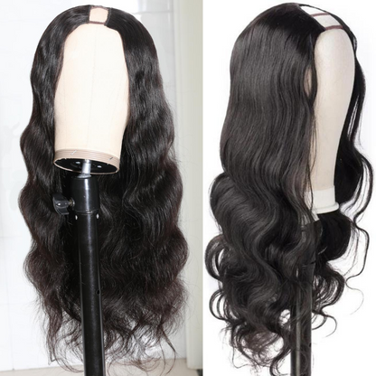 U Part Wig Body Wave Human Hair Wig Middle Part Glueless Wig