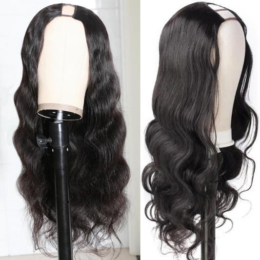 U Part Wig Body Wave Human Hair Wig Middle Part Glueless Wig