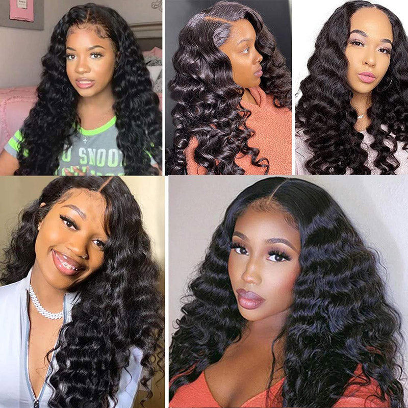 Loose Deep Wave 3 Bundles with 13X4 Lace Frontal 100% Human Hair Can Make Into Wig for you