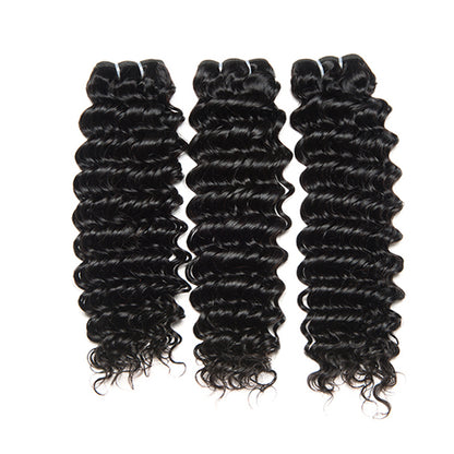 Deep Wave Virgin Hair Bundles Deal 10A Virgin Human Hair Bundles