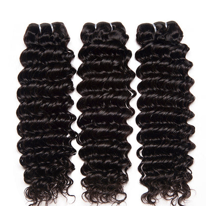 Deep Wave Virgin Hair Bundles Deal 10A Virgin Human Hair Bundles