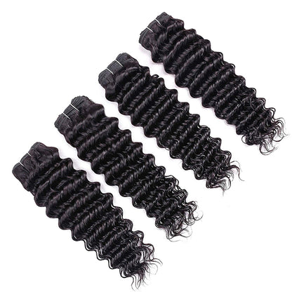 Deep Wave Virgin Hair Bundles Deal 10A Virgin Human Hair Bundles