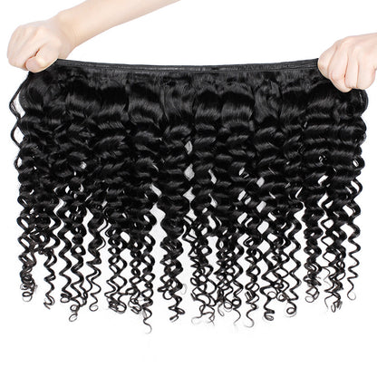 Deep Wave Virgin Hair Bundles Deal 10A Virgin Human Hair Bundles