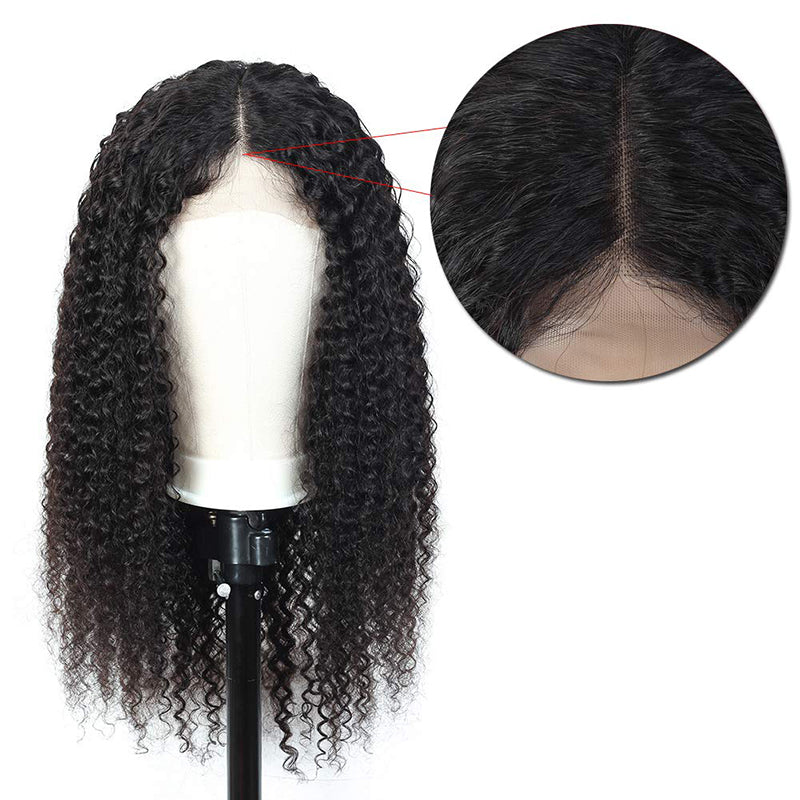 Jerry Curly Hair 4X4 Lace Closure Unit Virgin Human Hair Wigs Transparent Lace