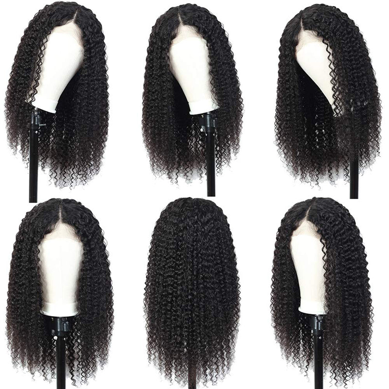 Jerry Curly Hair 4X4 Lace Closure Unit Virgin Human Hair Wigs Transparent Lace