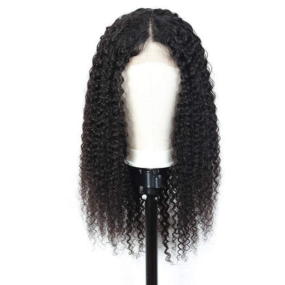 Jerry Curly Hair 4X4 Lace Closure Unit Virgin Human Hair Wigs Transparent Lace