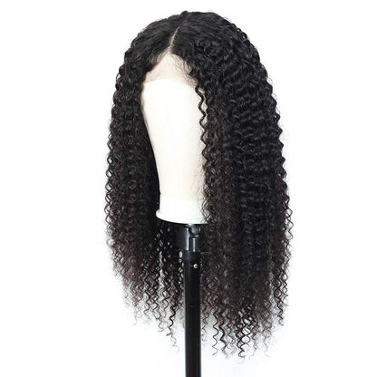 Jerry Curly Hair 4X4 Lace Closure Unit Virgin Human Hair Wigs Transparent Lace