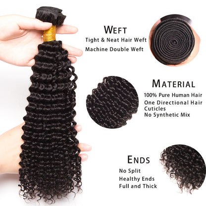 Kinky Curly Virgin Hair Bundles Deal 10A Virgin Human Hair