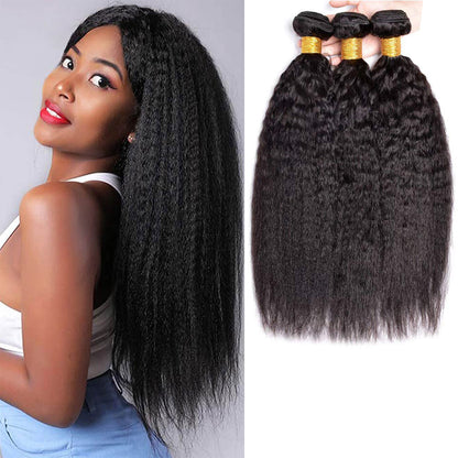 Kinky Straight Virgin Hair Bundles Deal 10A Virgin Human Hair