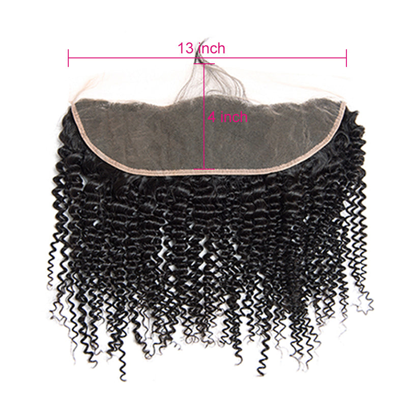 Kinky Curly 3 Bundles with 13X4 Lace Frontal 100% Human Hair Can Make Into Wig for you