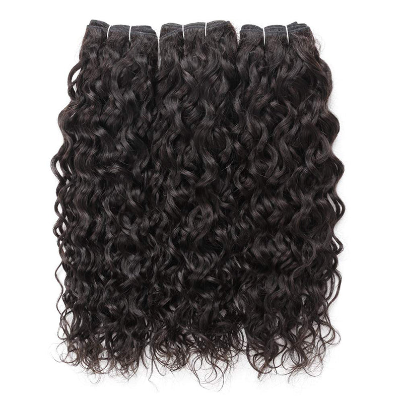 Water Wave 3 Bundles with 13X4 Lace Frontal 100% Human Hair Can Make Into Wig for you