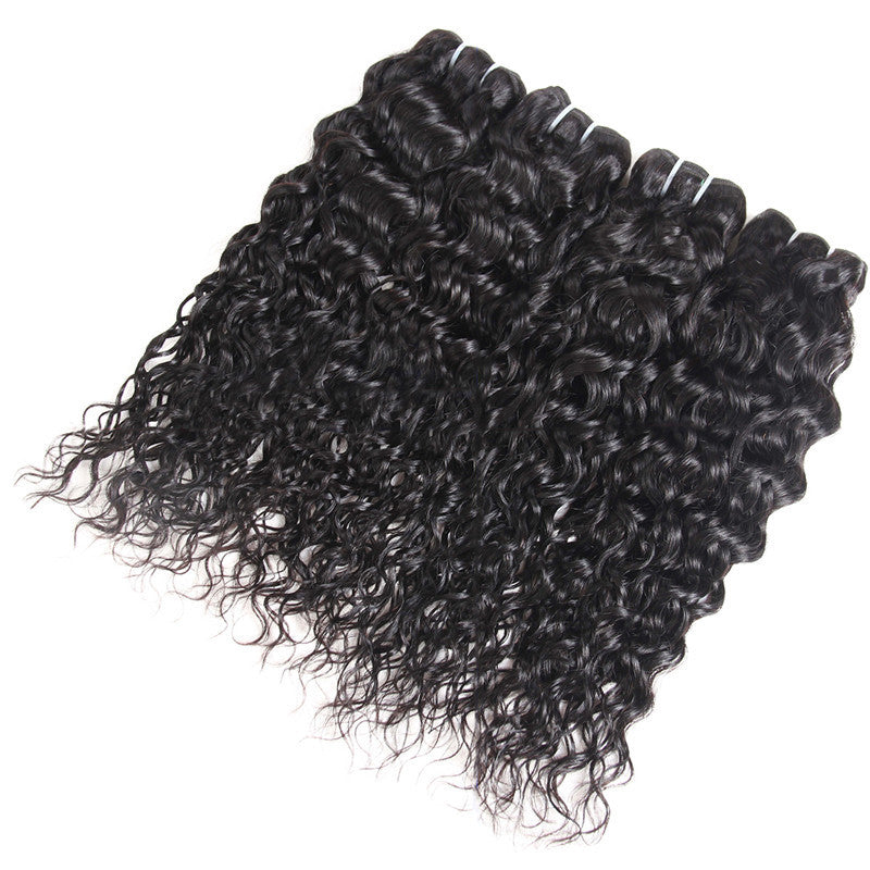 Water Wave 3 Bundles with 4X4 Lace Closure 10A Virgin Human hair Can Make Into Wig for you