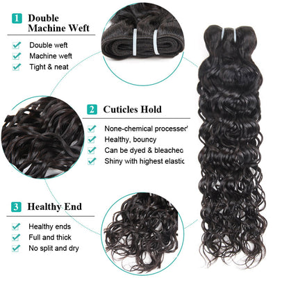 Water Wave Hair 4 Bundles Deal 10A Virgin Human Hair Bundles