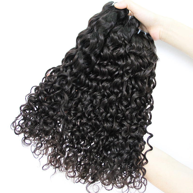 Water Wave 3 Bundles with 4X4 Lace Closure 10A Virgin Human hair Can Make Into Wig for you